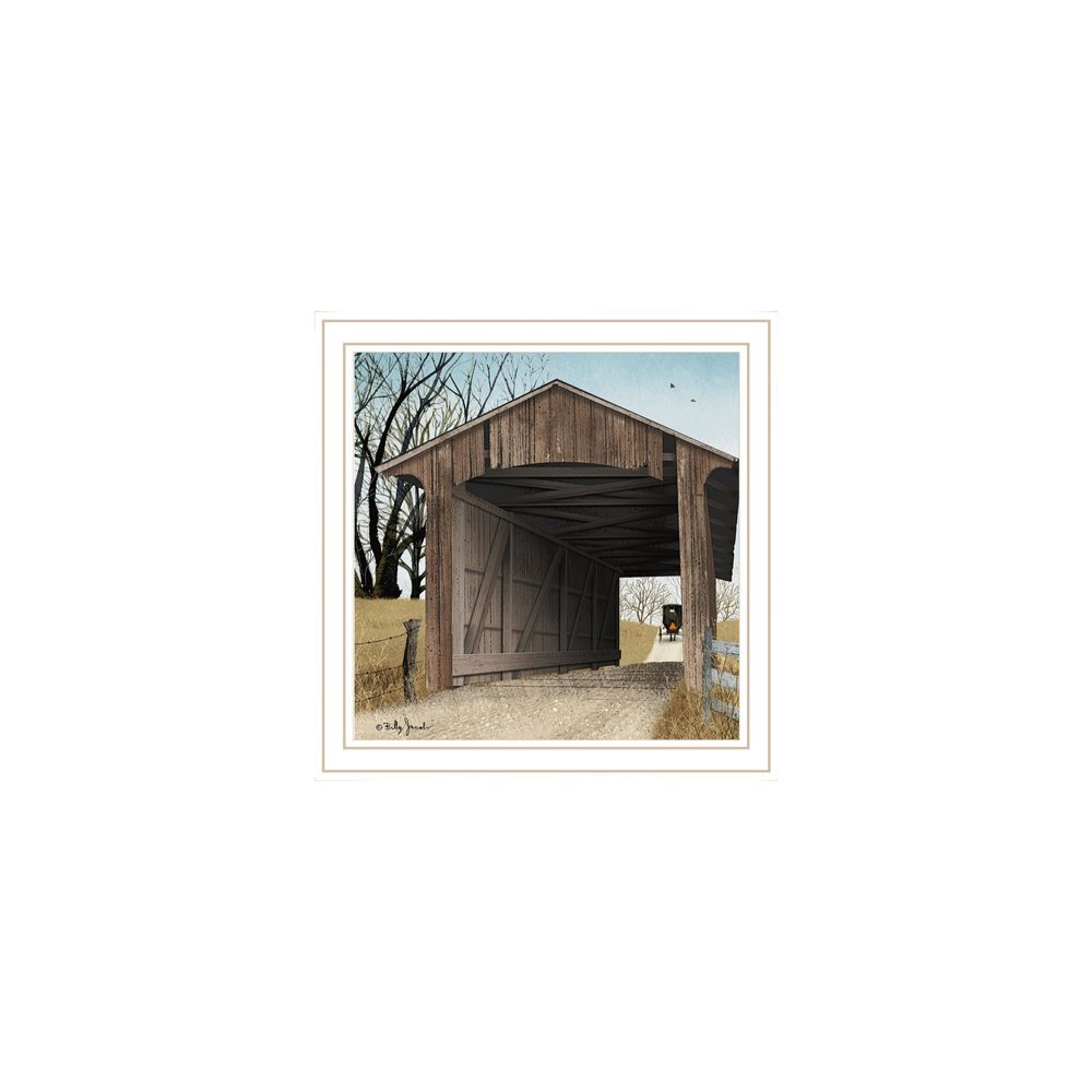 Set Of Two Headin' Home And Miller's Creek Bridge White Framed Wall Art HomeRoots