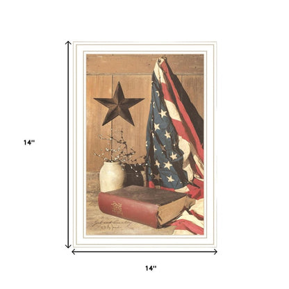 Set Of Two Star Spangled Night God And Country White Framed Wall Art HomeRoots