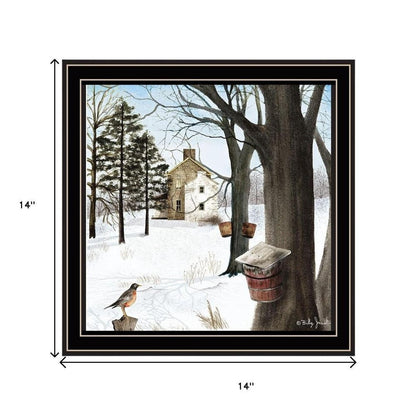 Set Of Two A Little Snow And Waiting for Spring Black Framed Wall Art HomeRoots