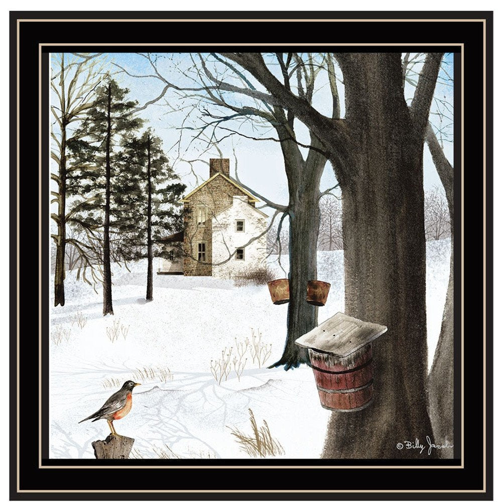 Set Of Two A Little Snow And Waiting for Spring Black Framed Wall Art HomeRoots