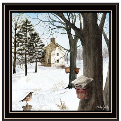 Set Of Two A Little Snow And Waiting for Spring Black Framed Wall Art HomeRoots