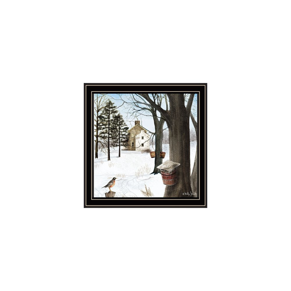 Set Of Two A Little Snow And Waiting for Spring Black Framed Wall Art HomeRoots