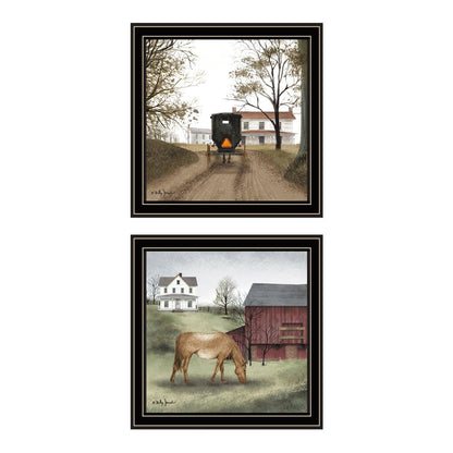 Set Of Two The Old Mare And Heading' Home Black Framed Wall Art HomeRoots