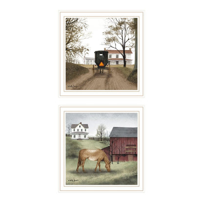 Set Of Two The Old Mare And Heading' Home White Framed Wall Art HomeRoots