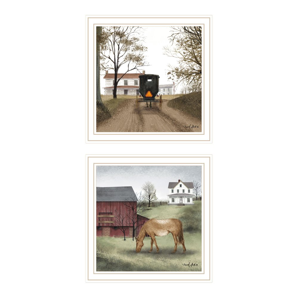 Set Of Two The Old Mare And Heading' Home White Framed Wall Art HomeRoots
