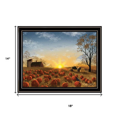 Set Of Two Vignette Autumn Sunrise And Fruit of the Spirit Black Framed Wall Art