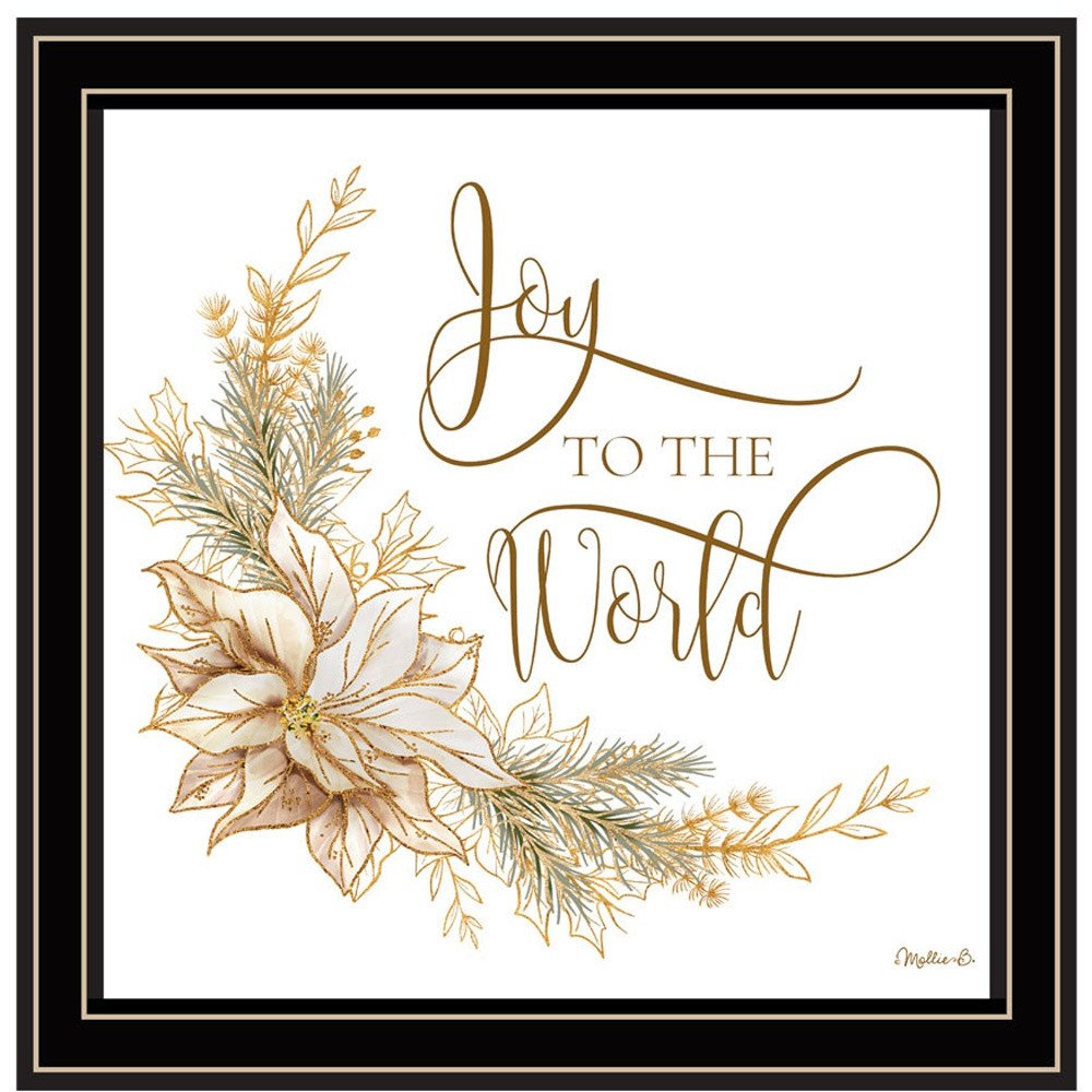 Set Of Two Golden Merry Christmas Black Framed Wall Art — view 3
