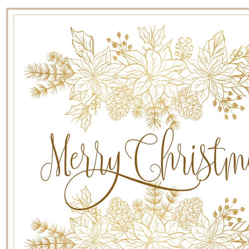 Set Of Two Golden Merry Christmas White Framed Wall Art HomeRoots