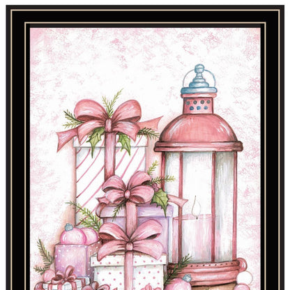 Set Of Two Pink Candy Land Christmas Trees Black Framed Wall Art HomeRoots