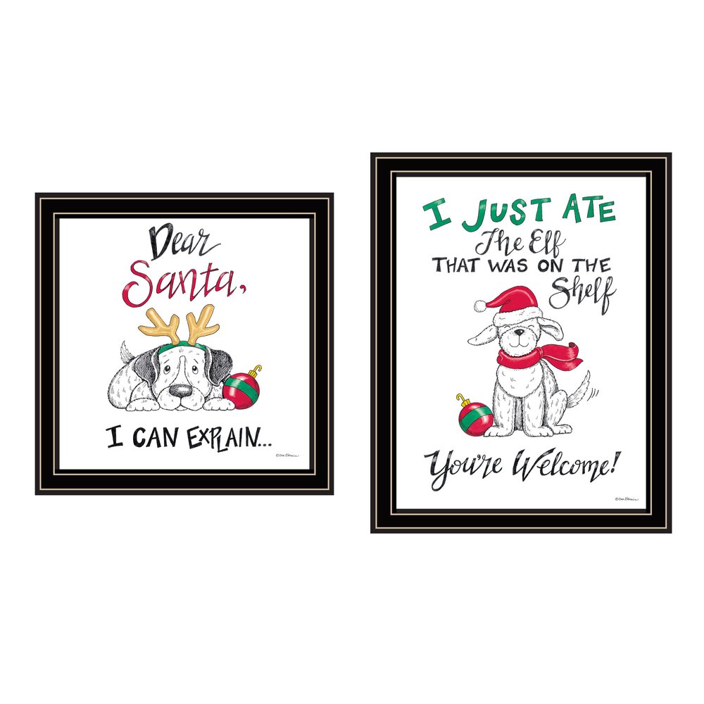 Set Of Two Dear Santa I Can Explain Black Framed Wall Art HomeRoots