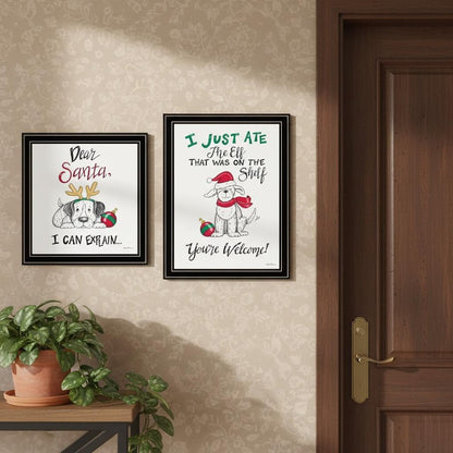 Set Of Two Dear Santa I Can Explain Black Framed Wall Art HomeRoots