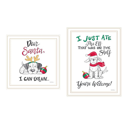 Set Of Two Dear Santa I Can Explain White Framed Wall Art HomeRoots