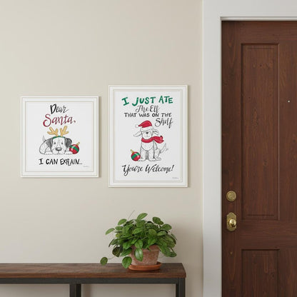 Set Of Two Dear Santa I Can Explain White Framed Wall Art HomeRoots