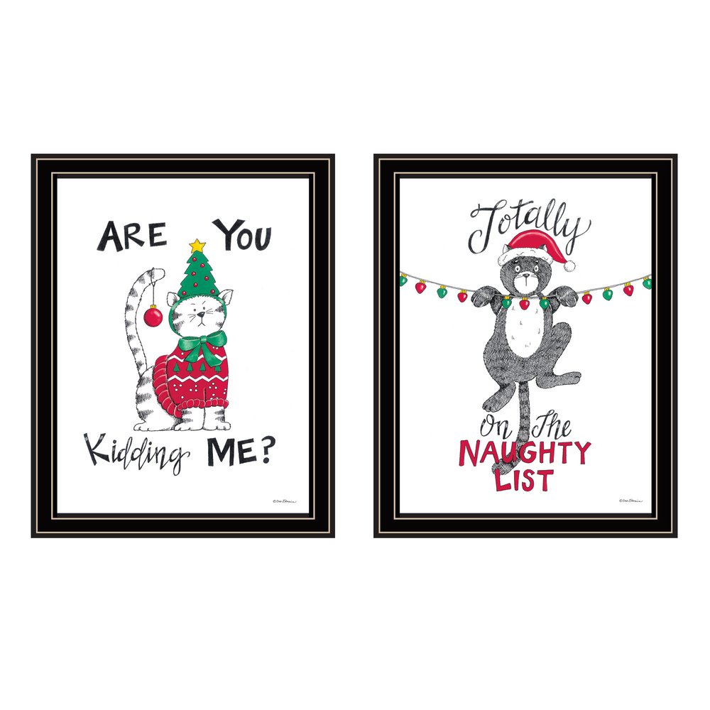 Set Of Two Are You Kidding ME? Black Framed Wall Art HomeRoots