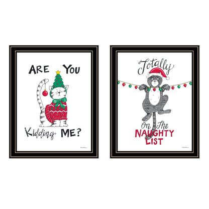 Set Of Two Are You Kidding ME? Black Framed Wall Art HomeRoots