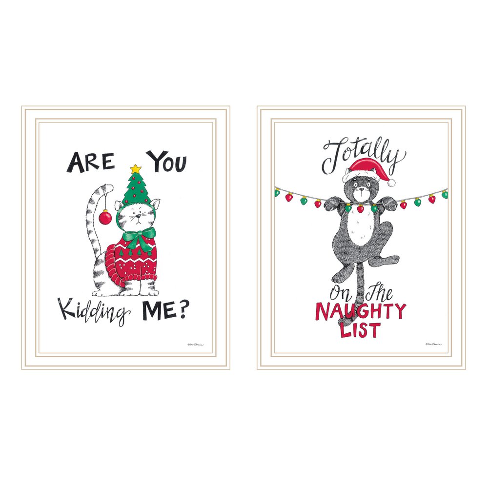 Set Of Two Are You Kidding ME? White Framed Wall Art HomeRoots