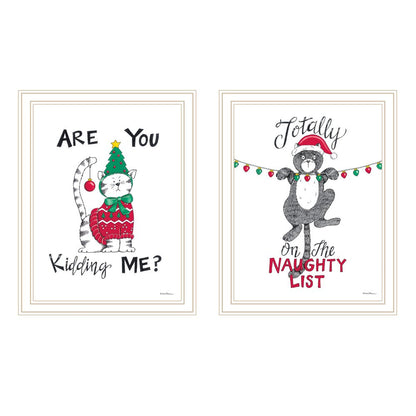 Set Of Two Are You Kidding ME? White Framed Wall Art HomeRoots