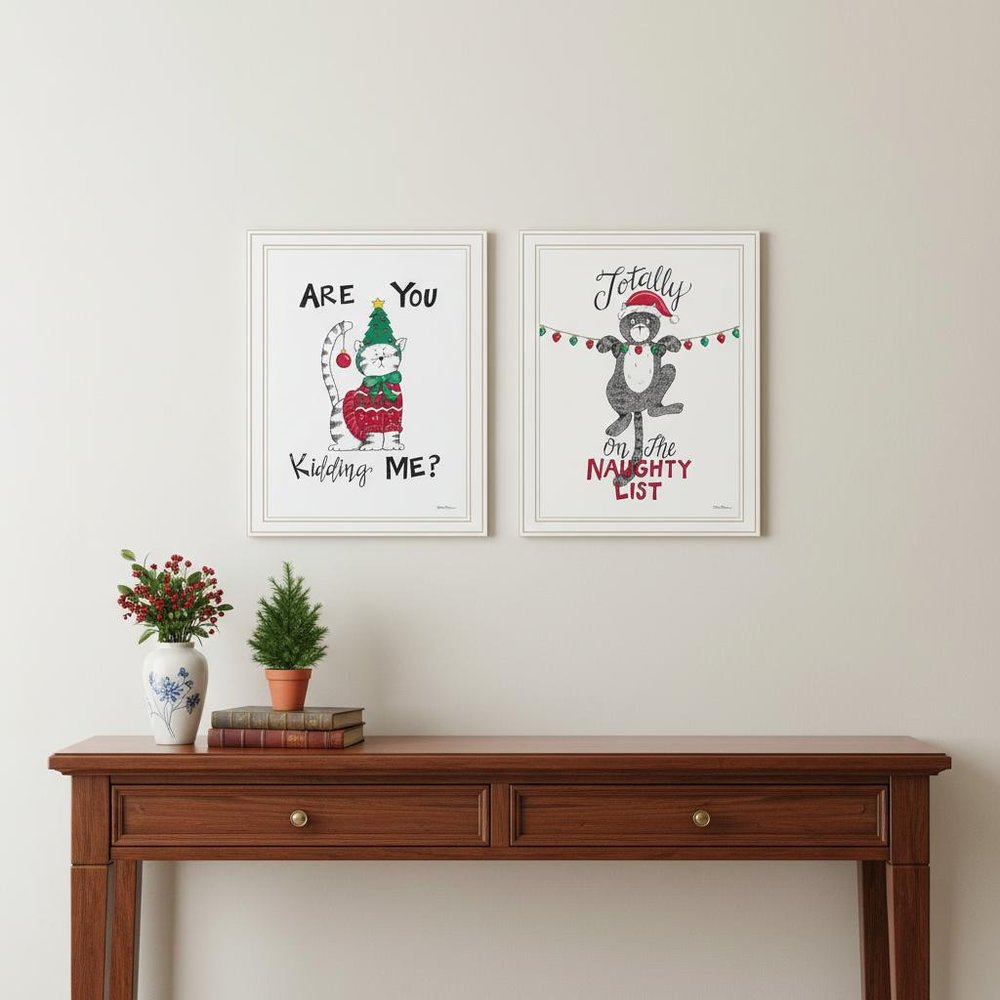 Set Of Two Are You Kidding ME? White Framed Wall Art — view 4