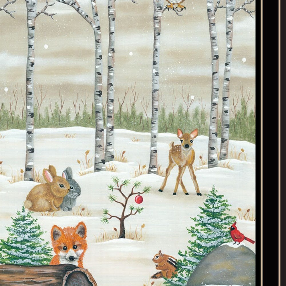 Set Of Two Woodland "Critters for Christmas" Black Framed Wall Art — view 2