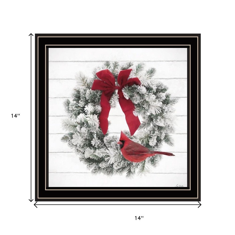 Set Of Two Cardinal Wreath Black Framed Wall Art — view 4