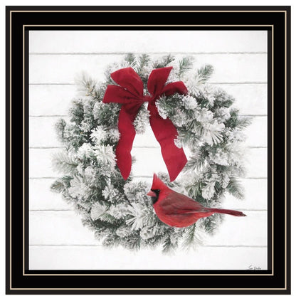 Set Of Two Cardinal Wreath Black Framed Wall Art HomeRoots