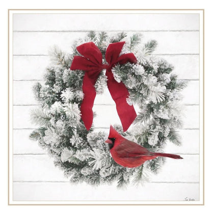 Set Of Two Cardinal Wreath White Framed Wall Art HomeRoots