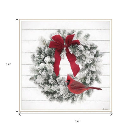 Set Of Two Cardinal Wreath White Framed Wall Art HomeRoots