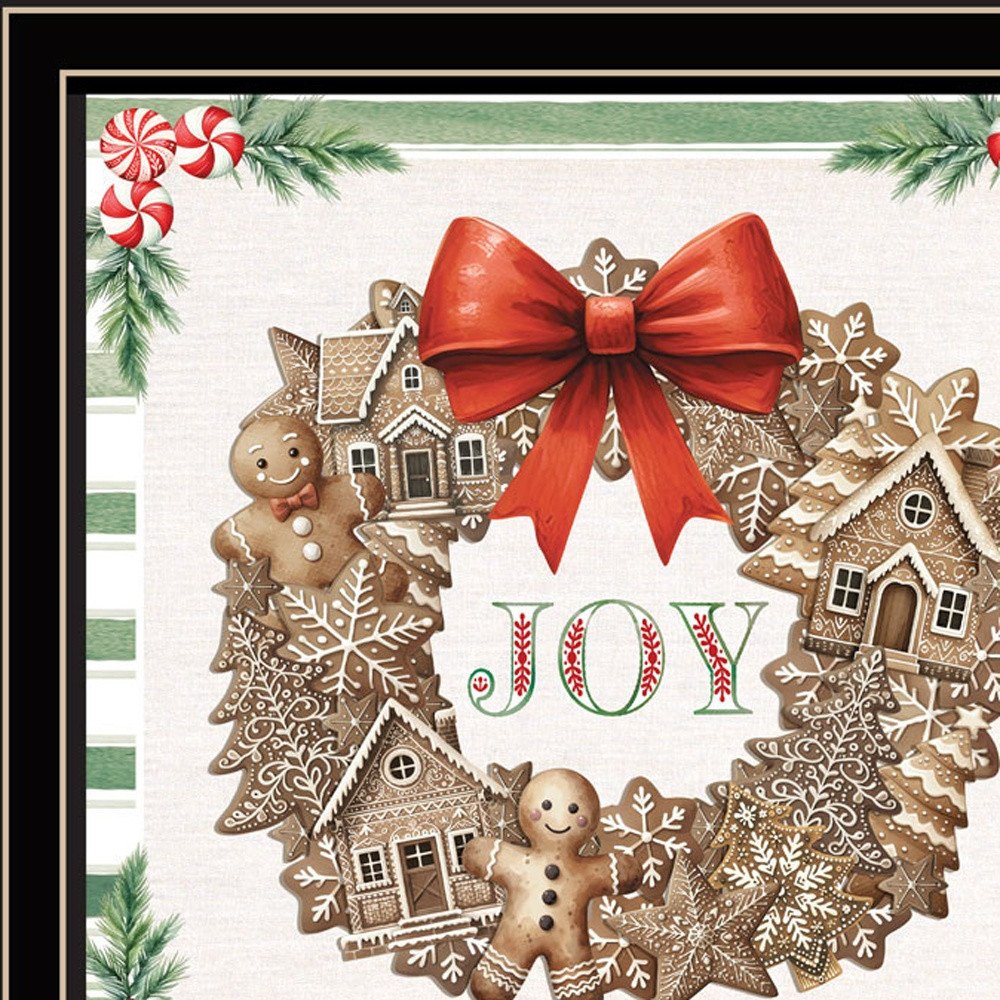 Set Of Two Gingerbread Wreath Black Framed Wall Art HomeRoots