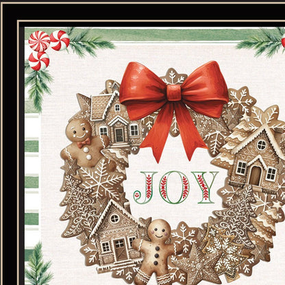 Set Of Two Gingerbread Wreath Black Framed Wall Art HomeRoots