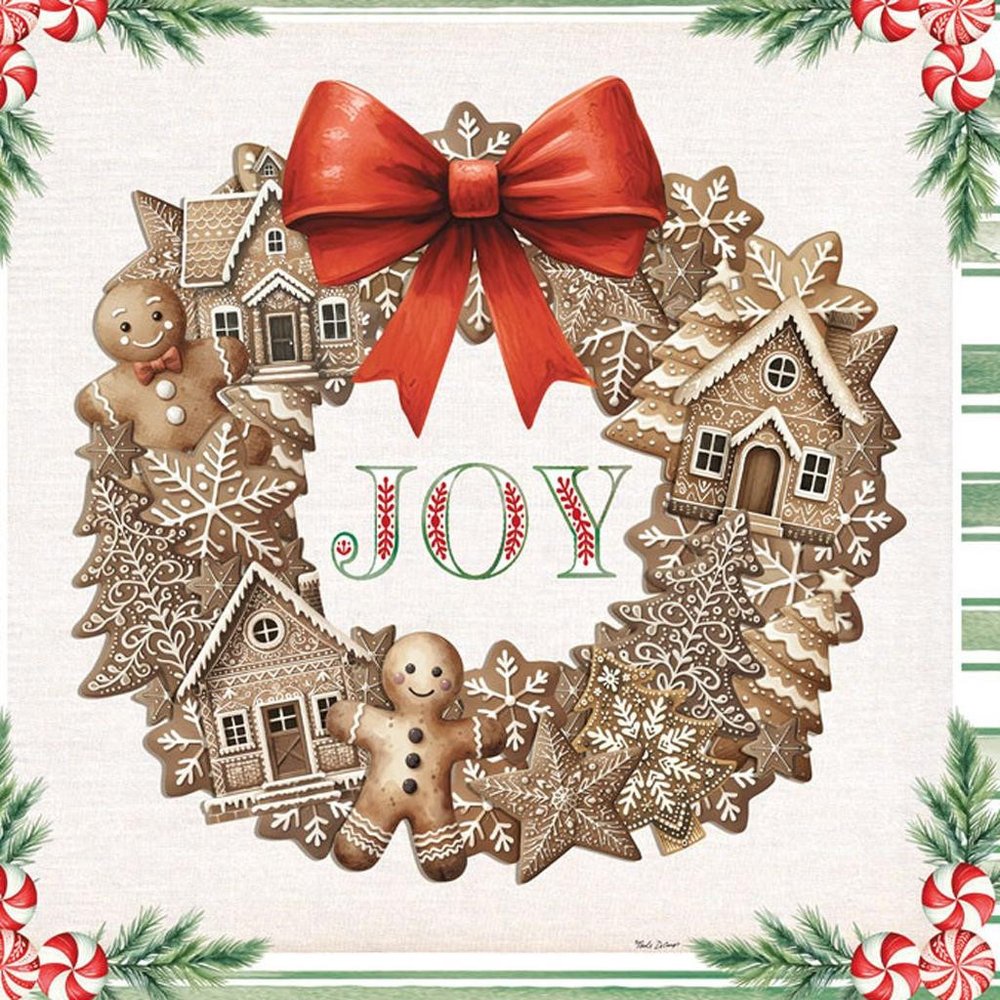Set Of Two Gingerbread Wreath Black Framed Wall Art HomeRoots