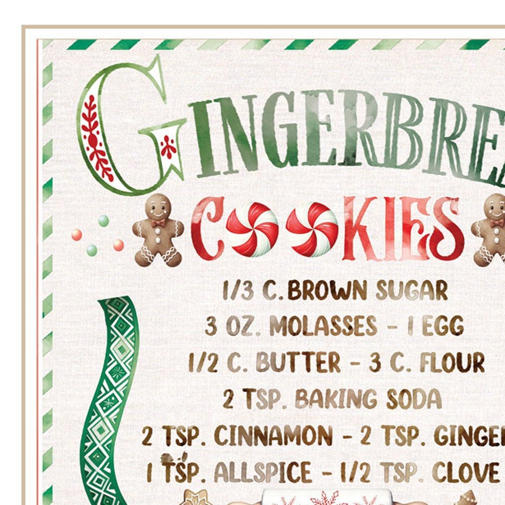 Set Of Two Gingerbread Wreath White Framed Wall Art — view 2