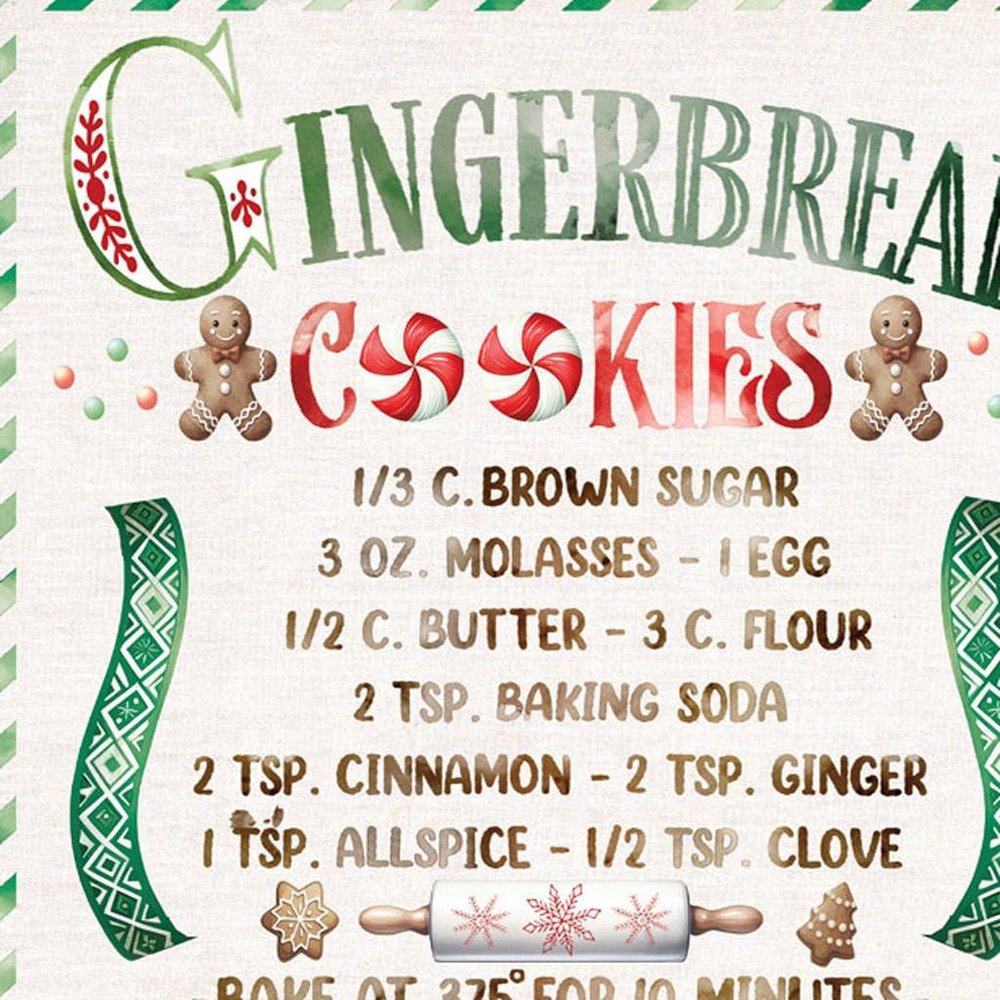 Set Of Two Gingerbread Wreath White Framed Wall Art — view 4