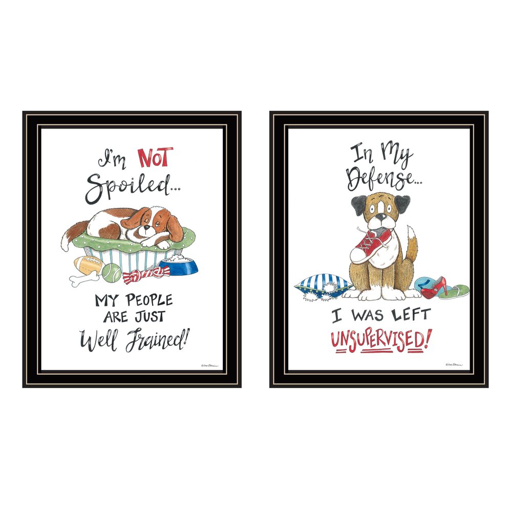 Set Of Two I was Left Unsupervised! Black Framed Wall Art HomeRoots