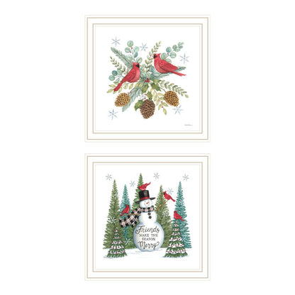 Set Of Two Friends Make the Season Merry White Framed Wall Art HomeRoots