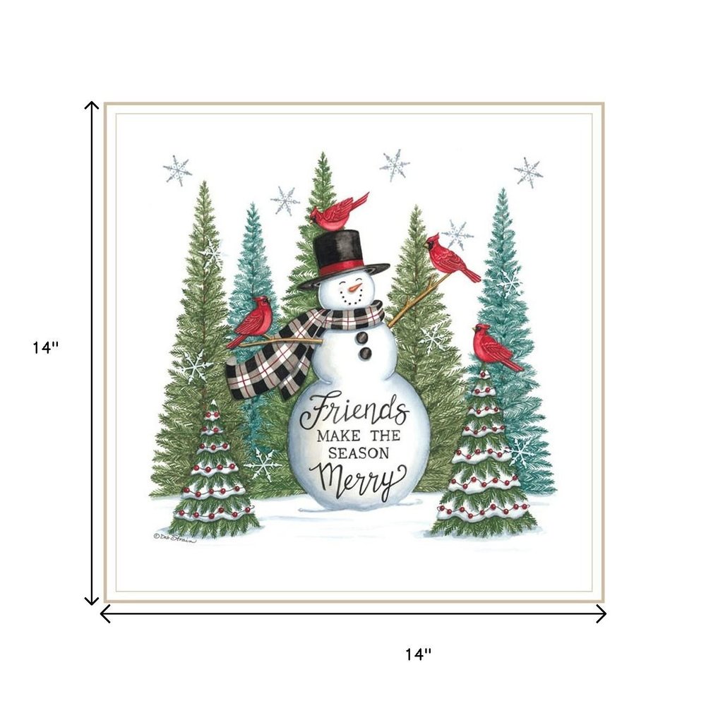 Set Of Two Friends Make the Season Merry White Framed Wall Art HomeRoots