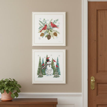 Set Of Two Friends Make the Season Merry White Framed Wall Art HomeRoots