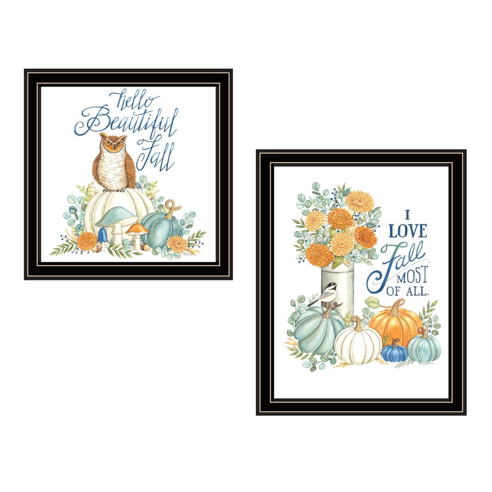 Set Of Two I Love Fall Most of All Black Framed Wall Art — view 1