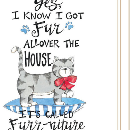 Set Of Two It's Called Furr-niture Isn't It? White Framed Wall Art HomeRoots