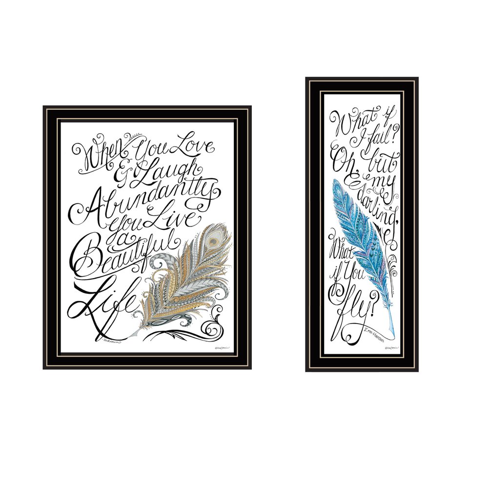 Set Of Two What if I FAIL? Black Framed Wall Art — view 1