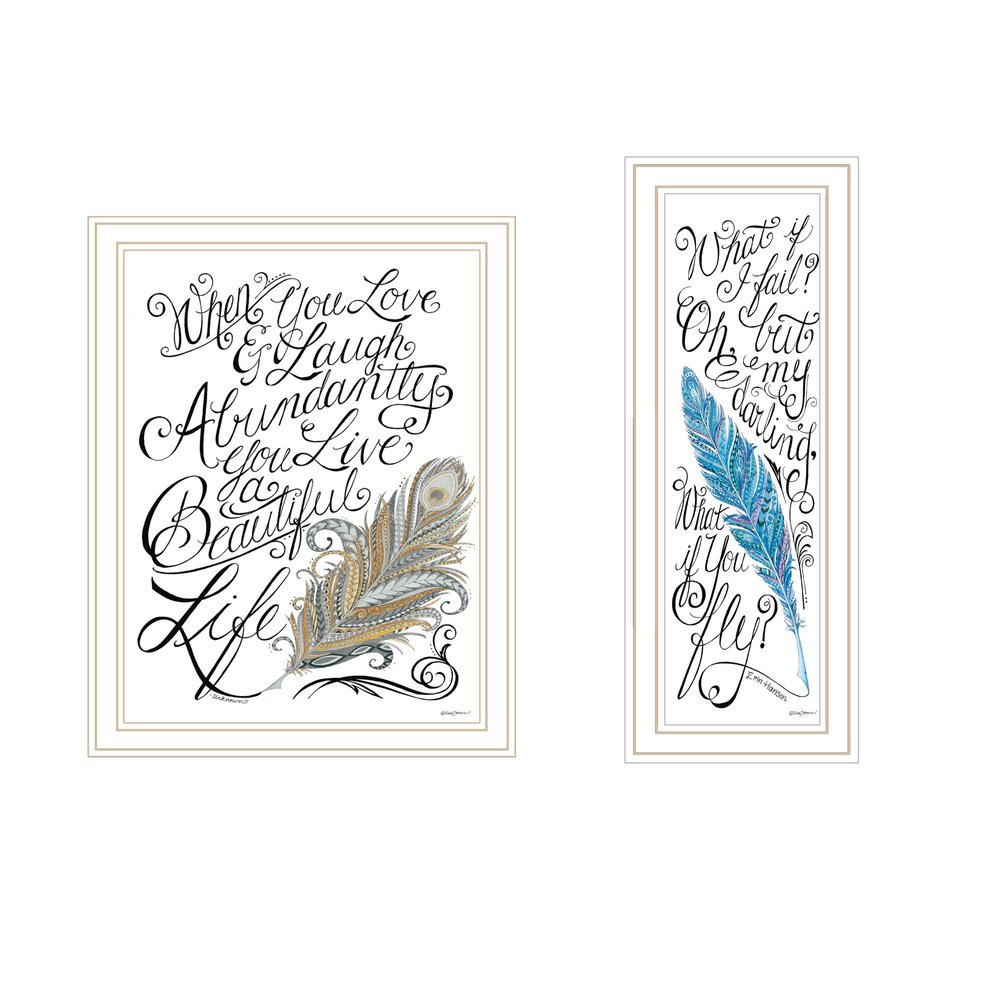 Set Of Two What if I FAIL? White Framed Wall Art — view 1