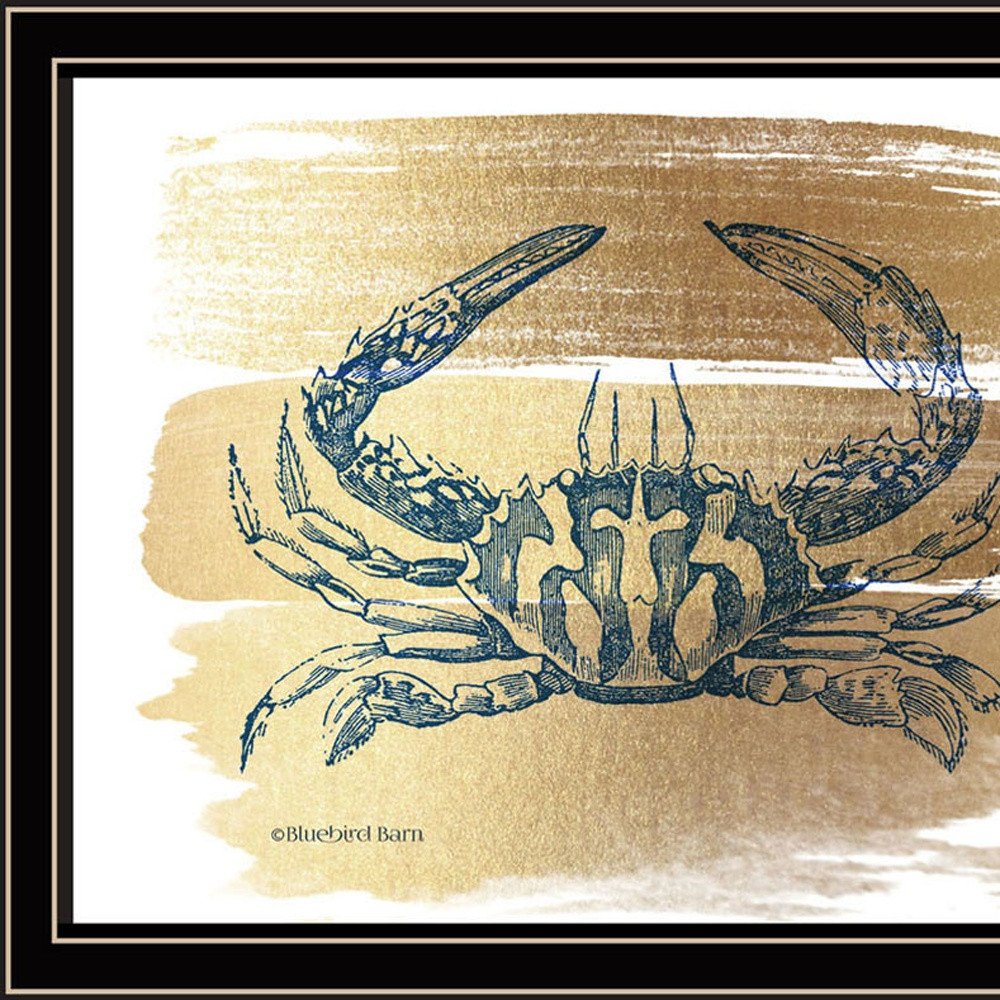 Set Of Four Gold Sea Collection Black Framed Wall Art HomeRoots