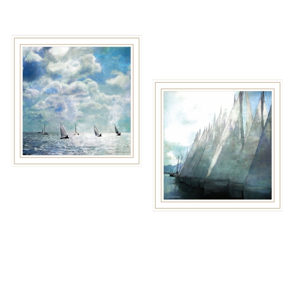 Set Of Two Sail Away White Framed Wall Art HomeRoots