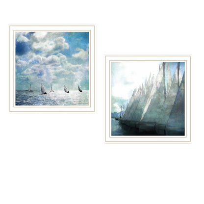 Set Of Two Sail Away White Framed Wall Art HomeRoots
