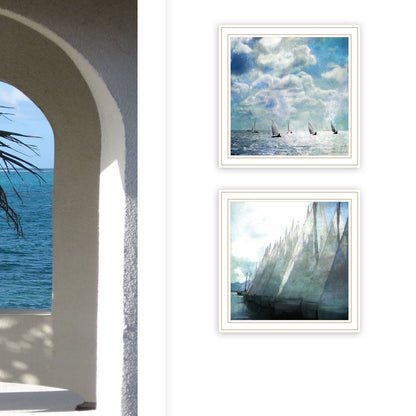 Set Of Two Sail Away White Framed Wall Art HomeRoots