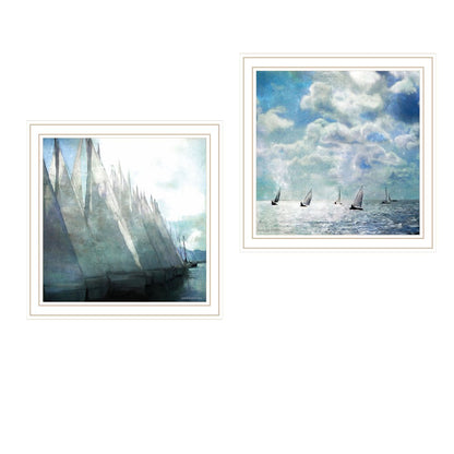 Set Of Two Sail Away White Framed Wall Art HomeRoots