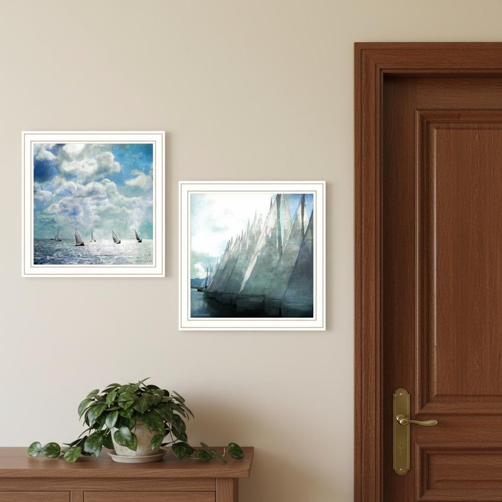 Set Of Two Sail Away White Framed Wall Art HomeRoots