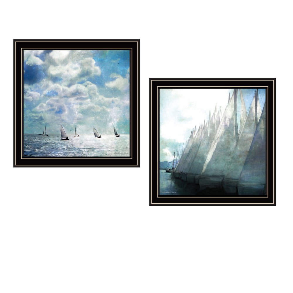 Set Of Two Sail Away Black Framed Wall Art — view 1