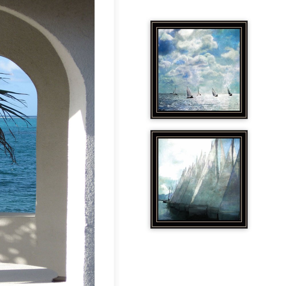 Set Of Two Sail Away Black Framed Wall Art HomeRoots
