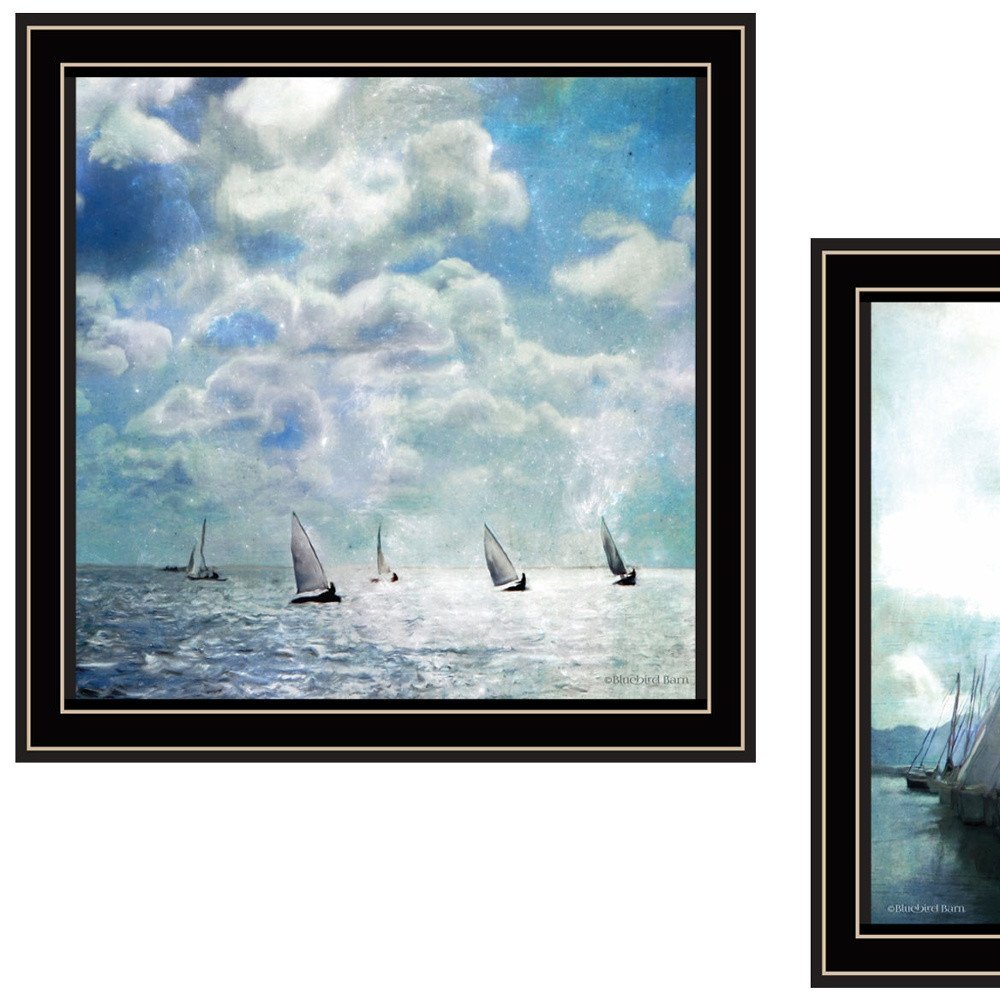 Set Of Two Sail Away Black Framed Wall Art HomeRoots