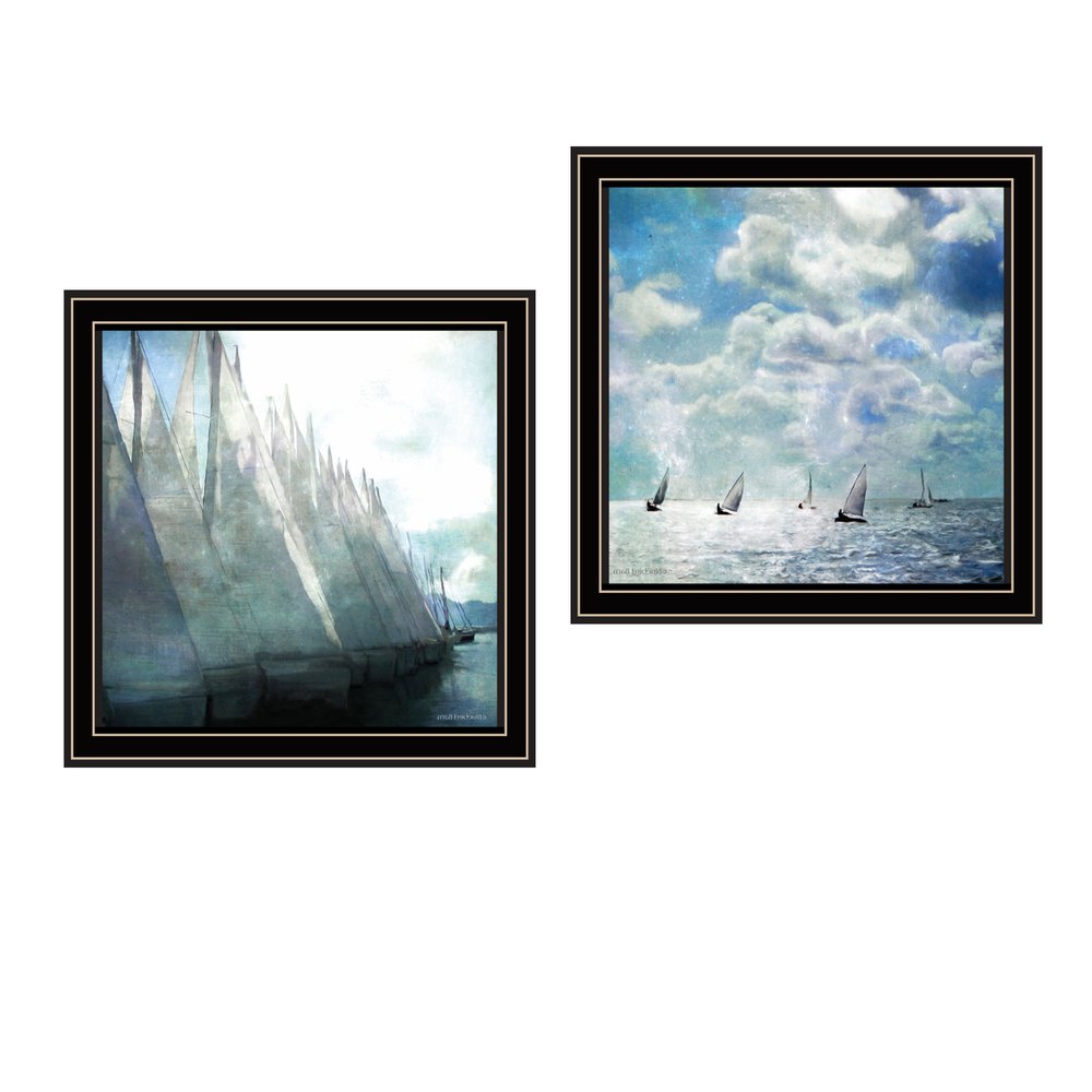 Set Of Two Sail Away Black Framed Wall Art — view 4